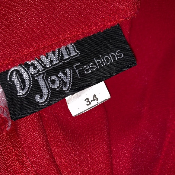 Vintage Maxi open back Dawn Joy Fashions dress RED - Picture 6 of 6